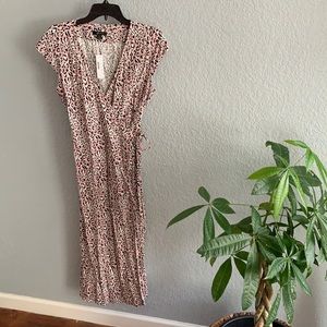 JCrew Pink & Black Leopard Print Wrap Dress, Sz S